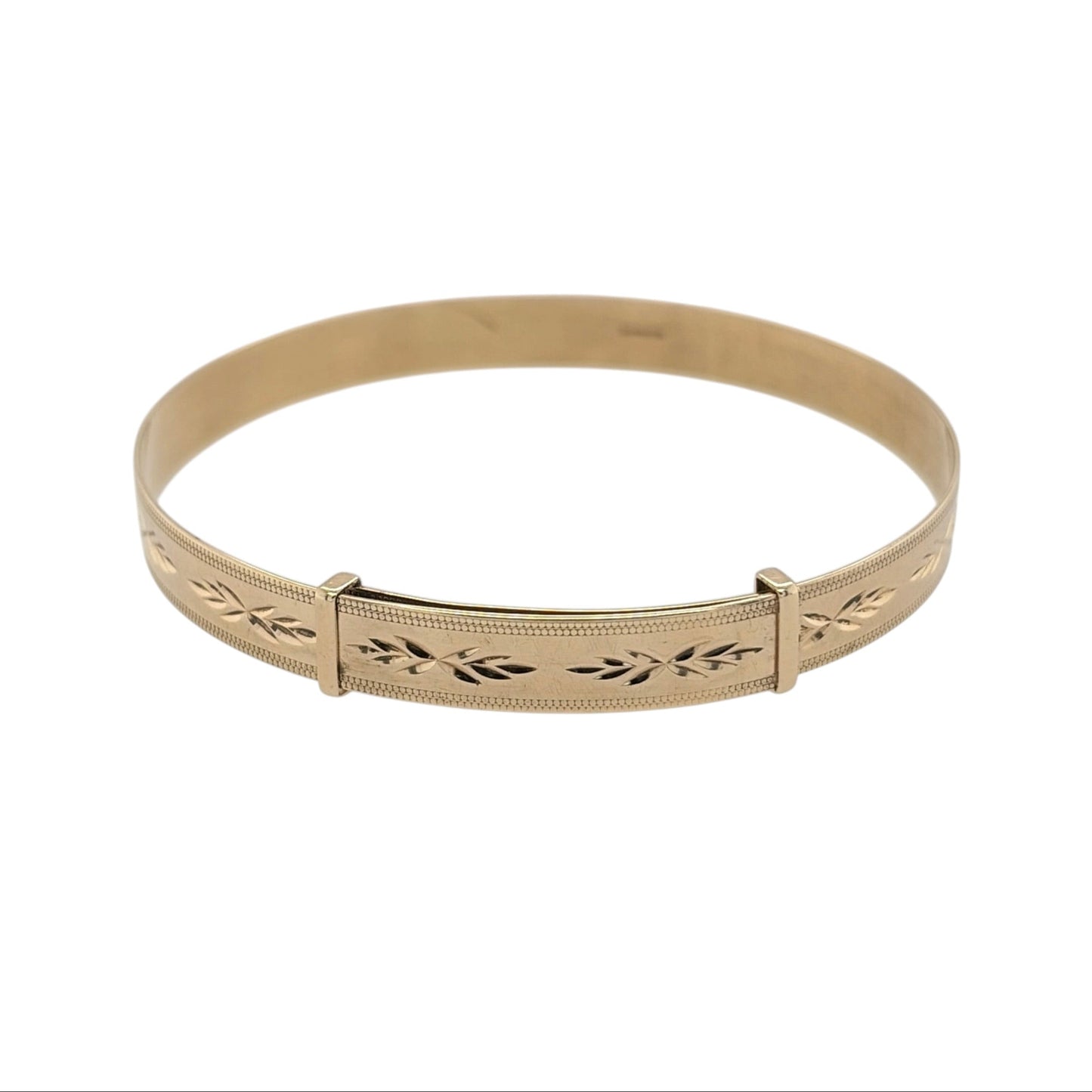 9ct Gold Patterned Expander Bangle