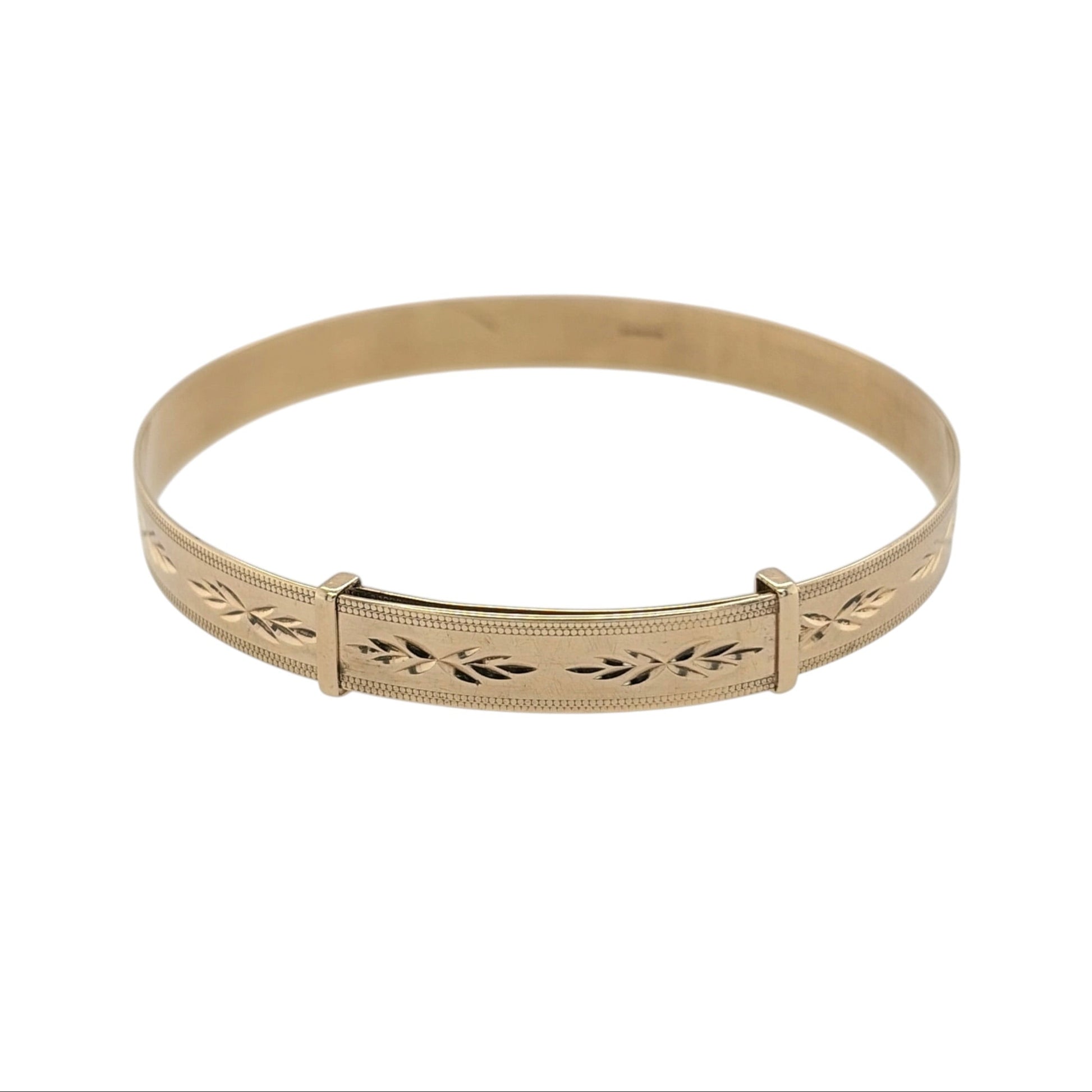 9ct Gold Patterned Expander Bangle