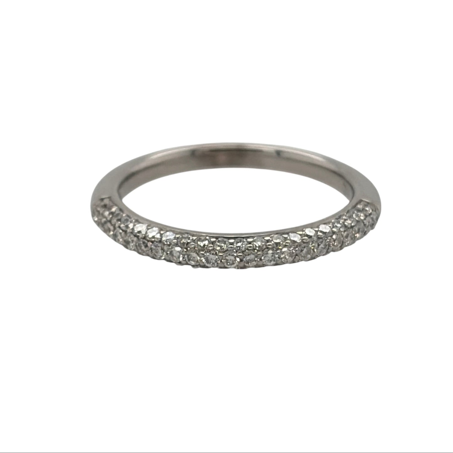 18ct White Gold & Diamond Band Ring