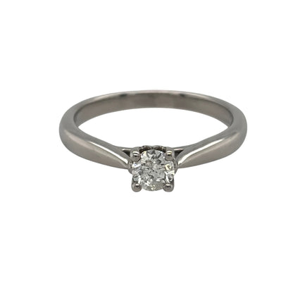 9ct White Gold & Diamond Solitaire Ring