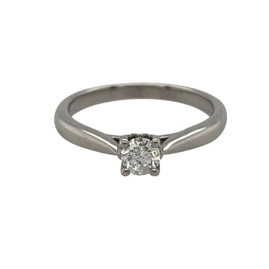 9ct White Gold & Diamond Solitaire Ring