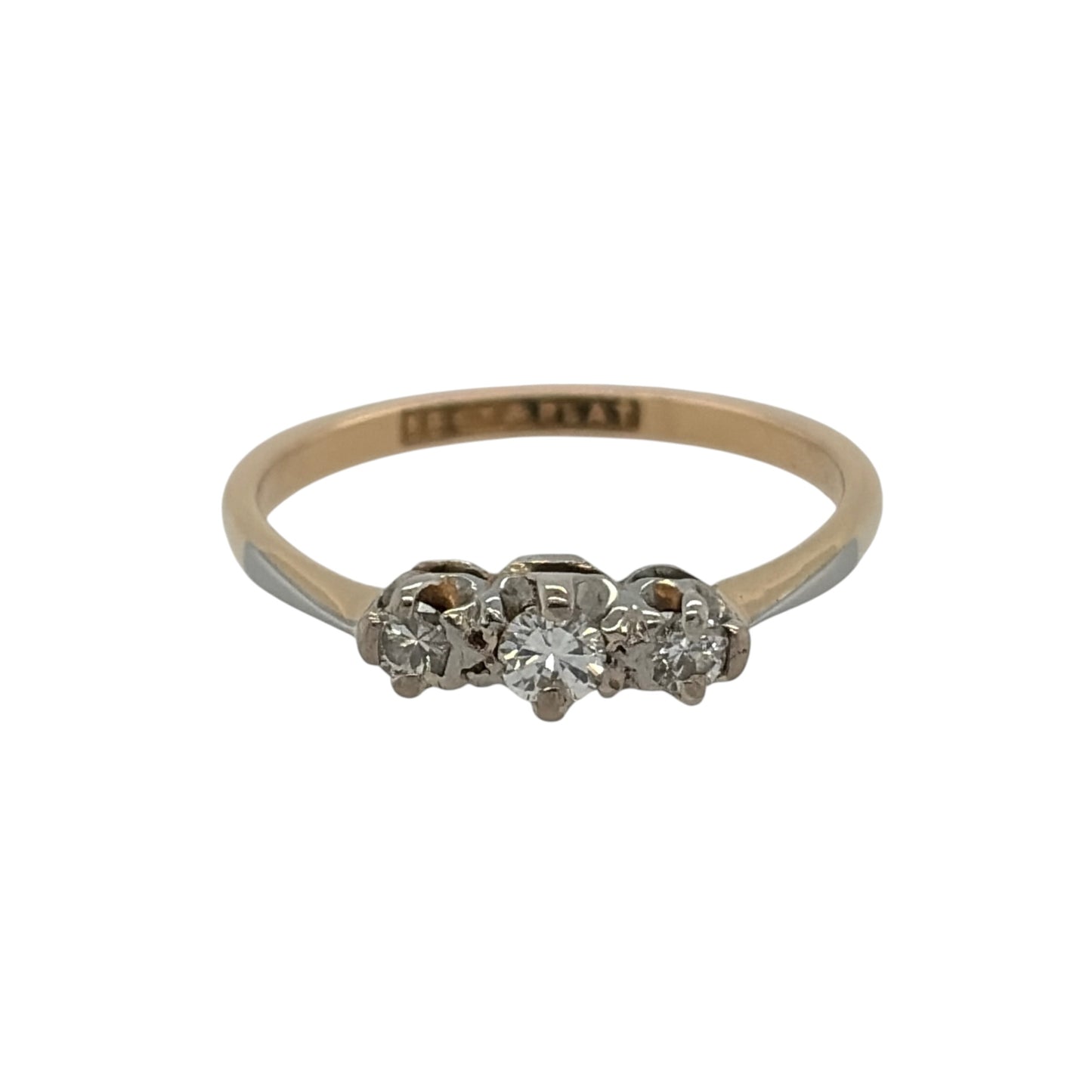 18ct Gold & Platinum Diamond Trilogy Ring