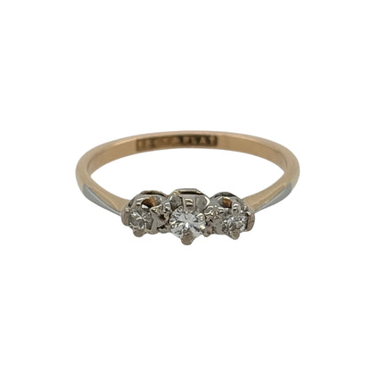 18ct Gold & Platinum Diamond Trilogy Ring