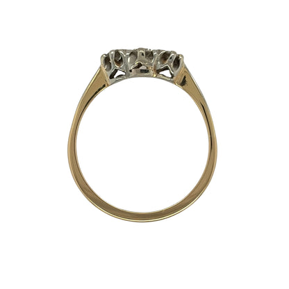 18ct Gold & Platinum Diamond Trilogy Ring