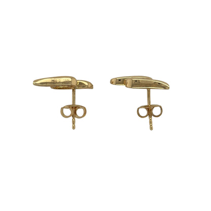 18ct Gold & Diamond Wrap Around Stud Earrings