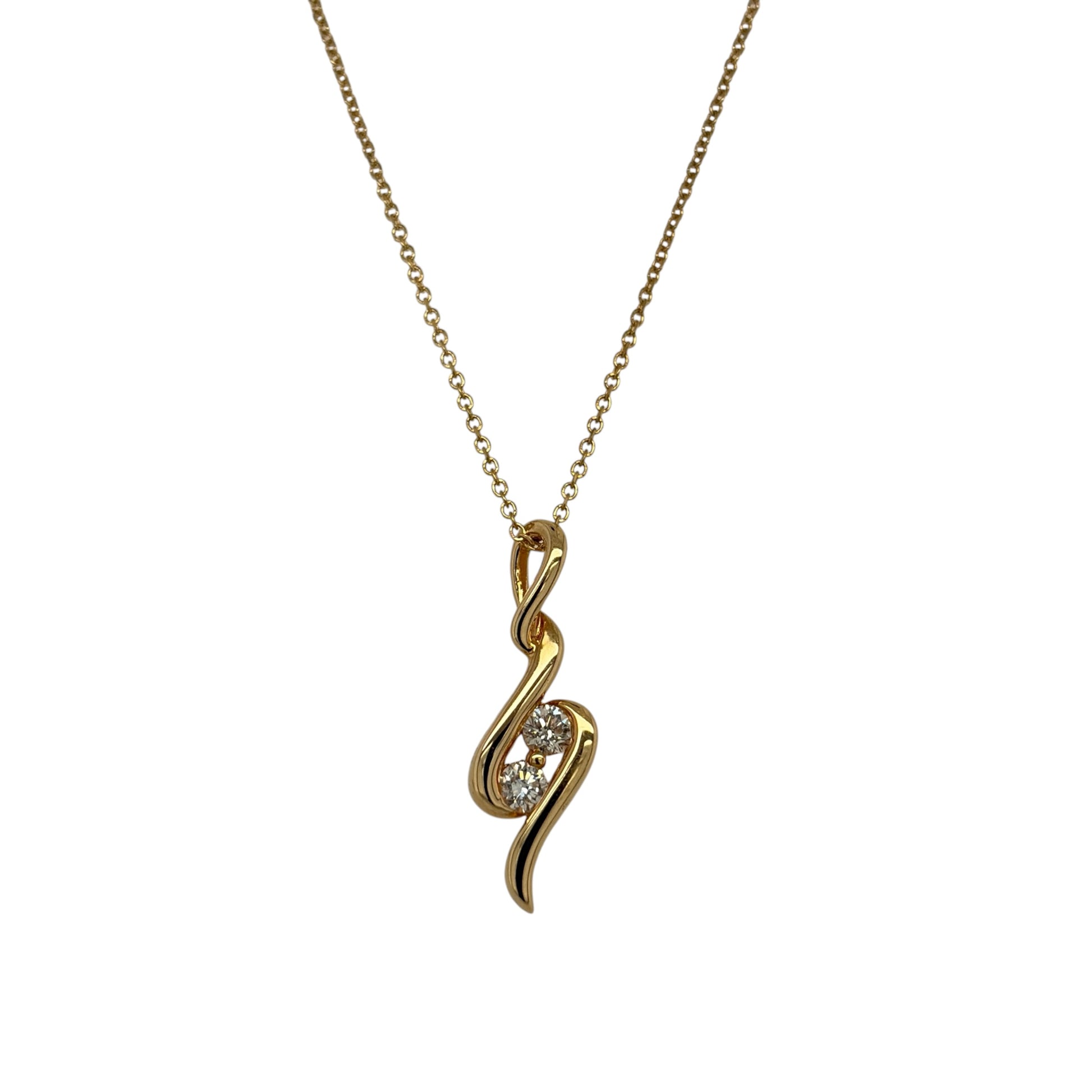 18ct Gold & Diamond Wrap Around 18" Necklace
