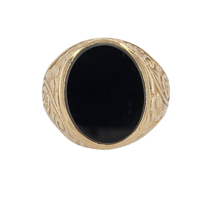 9ct Gold & Onyx Oval Signet Ring