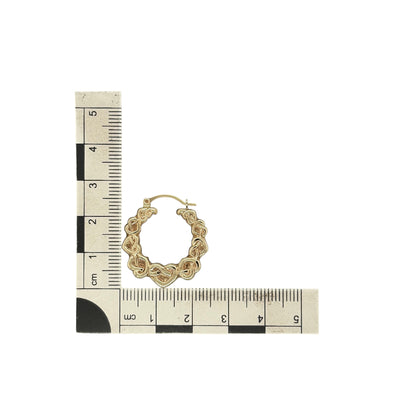 9ct Gold Celtic Heart Hoop Creole Earrings