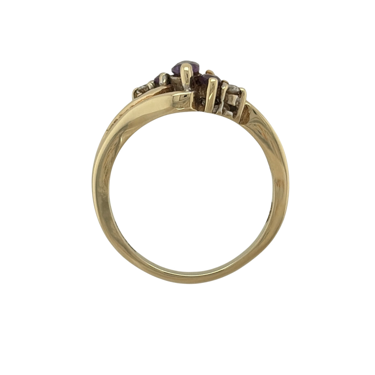 9ct Gold Diamond & Amethyst Ring