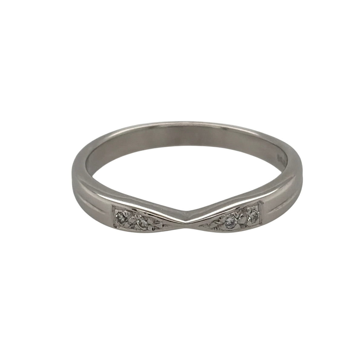 9ct White Gold & Diamond Band Ring