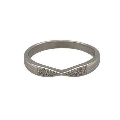 9ct White Gold & Diamond Band Ring