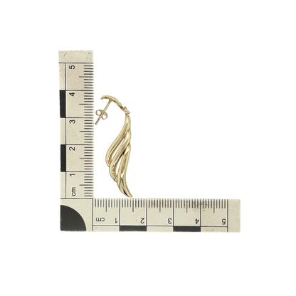 9ct Gold Wave Style Drop Earrings