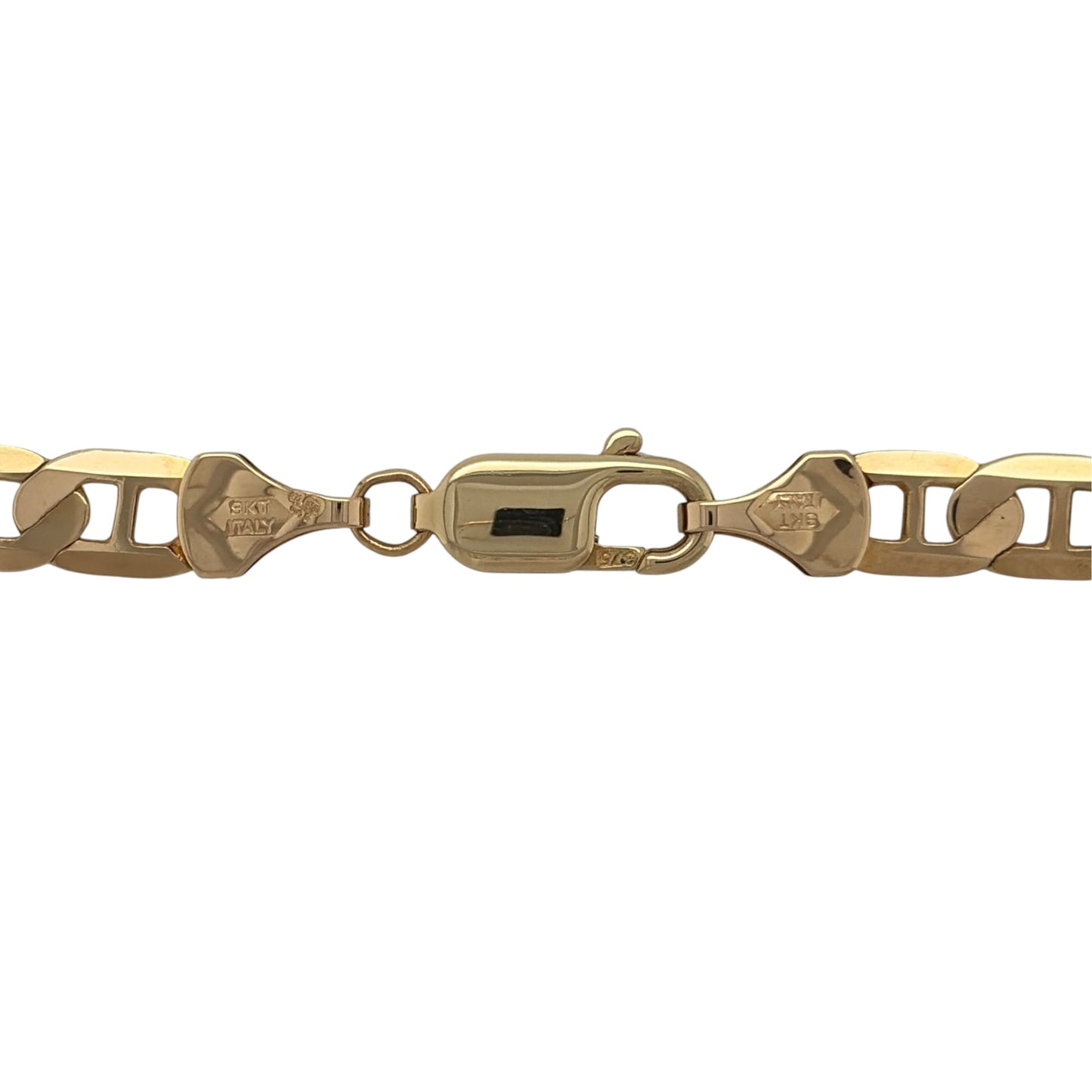 This pre-owned 9ct yellow gold anchor chain is a bold and substantial design, featuring traditional anchor-style links.

Design: Featuring a classic anchor link design, this chain has a substantial profile finished in warm 9ct yellow gold.
Material: Made from 9-carat yellow gold.
Chain Detail: Anchor links measure approximately 6mm wide.
Size & Weight: Chain measures approximately 20 inches long. Total weight 16.20 grams.