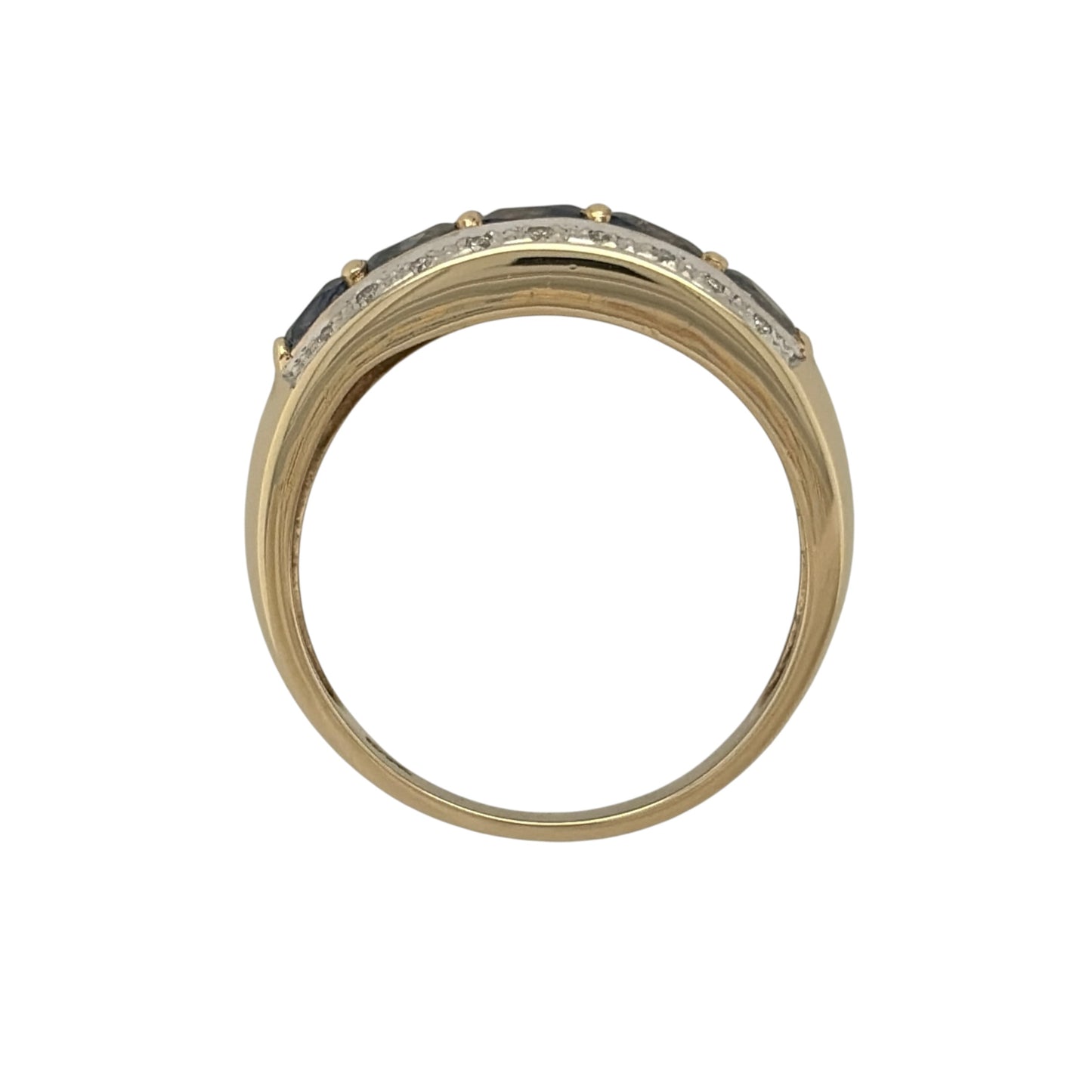 9ct Gold Diamond & Sapphire Band Ring