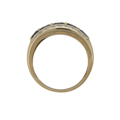 9ct Gold Diamond & Sapphire Band Ring