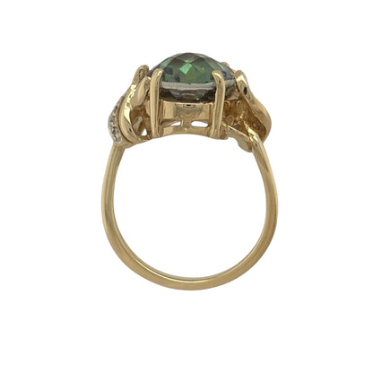 9ct Gold Diamond & Mystic Topaz Ring