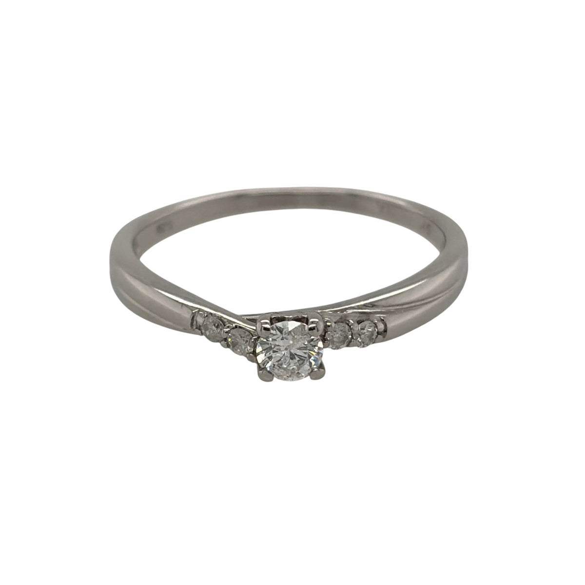 9ct White Gold & Diamond Solitaire Ring