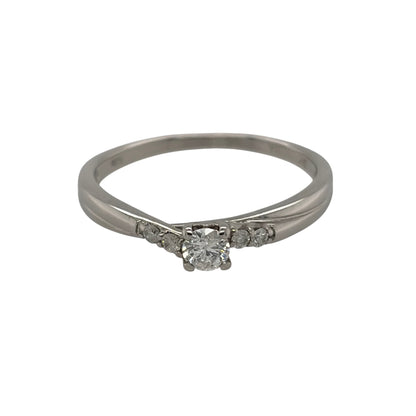9ct White Gold & Diamond Solitaire Ring