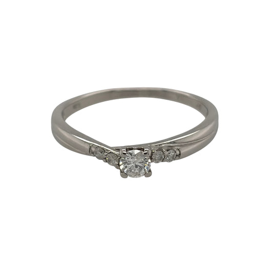 9ct White Gold & Diamond Solitaire Ring