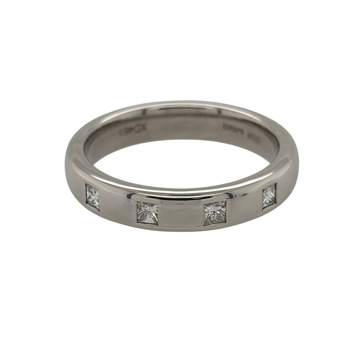 9ct White Gold & Diamond Band Ring