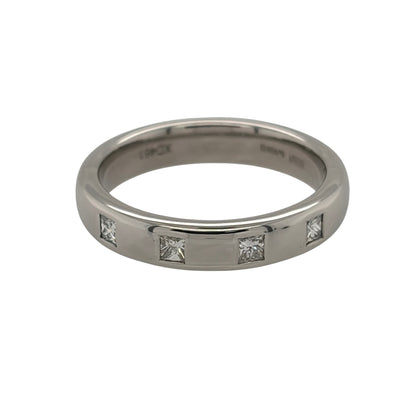 9ct White Gold & Diamond Band Ring
