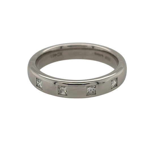 9ct White Gold & Diamond Band Ring