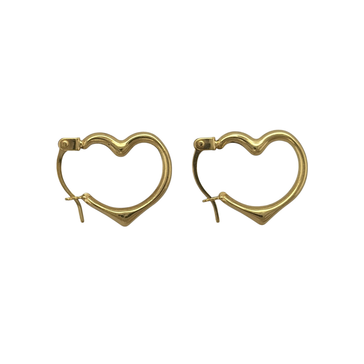 9ct Gold Heart Creole Earrings