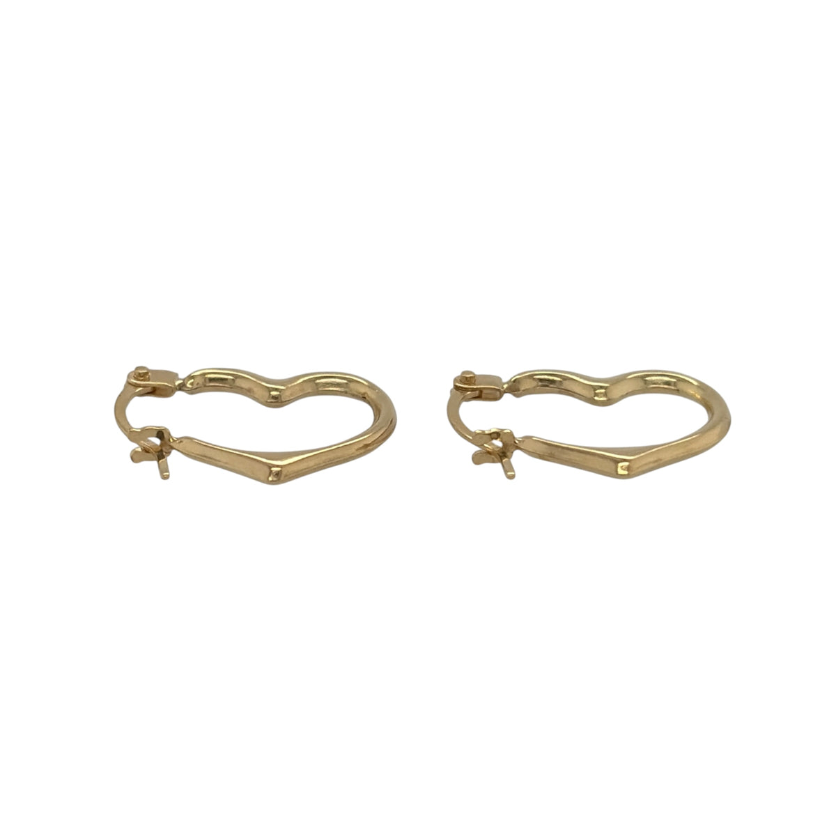 New 9ct Gold Heart Creole Earrings with the weight 0.40 grams and approx 1.4cm diameter
