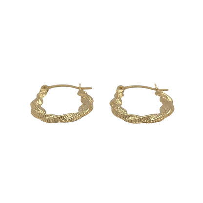 New 9ct Yellow Gold Twisted Oval Creole Earrings with the weight 0.40 grams and approx 1.7cm height