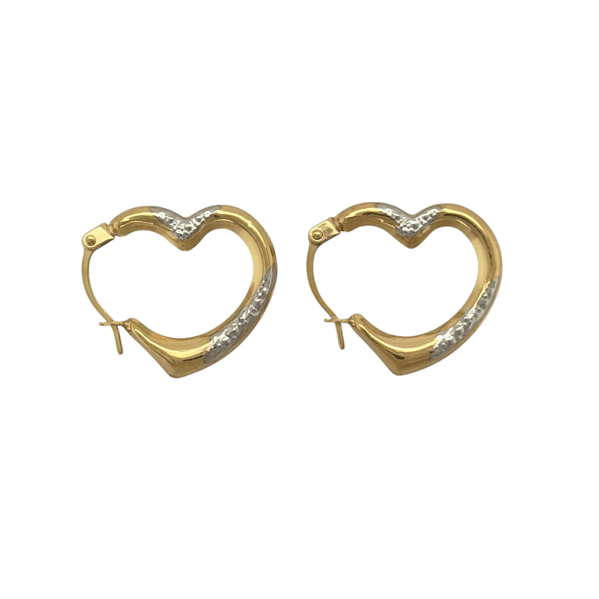 9ct Gold Heart Creole Earrings