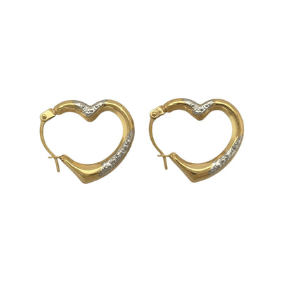 9ct Gold Heart Creole Earrings