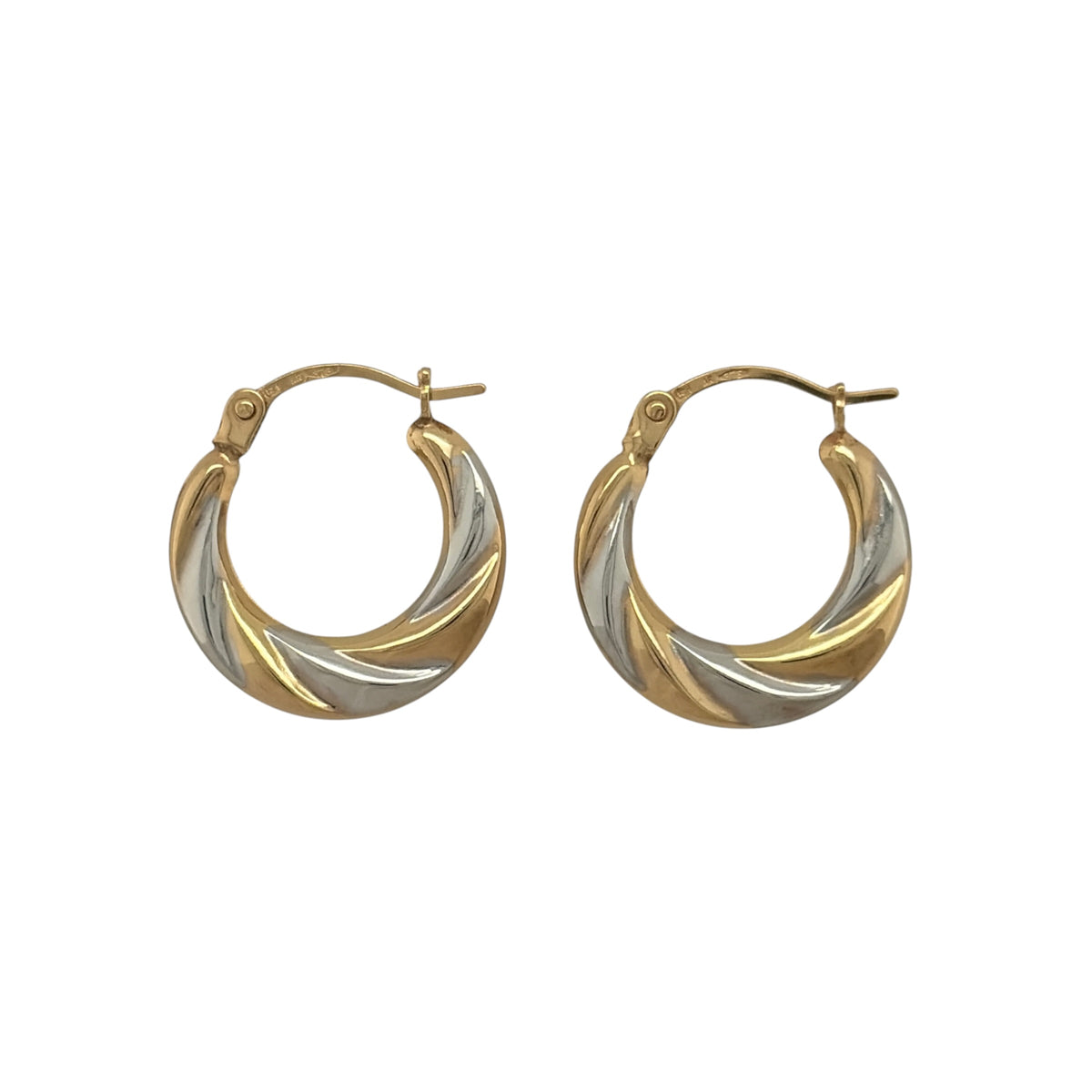 9ct Gold Twist Hoop Creole Earrings