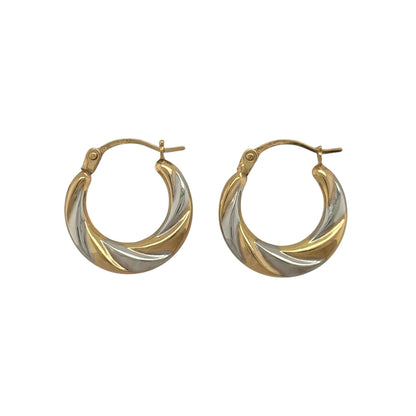9ct Gold Twist Hoop Creole Earrings