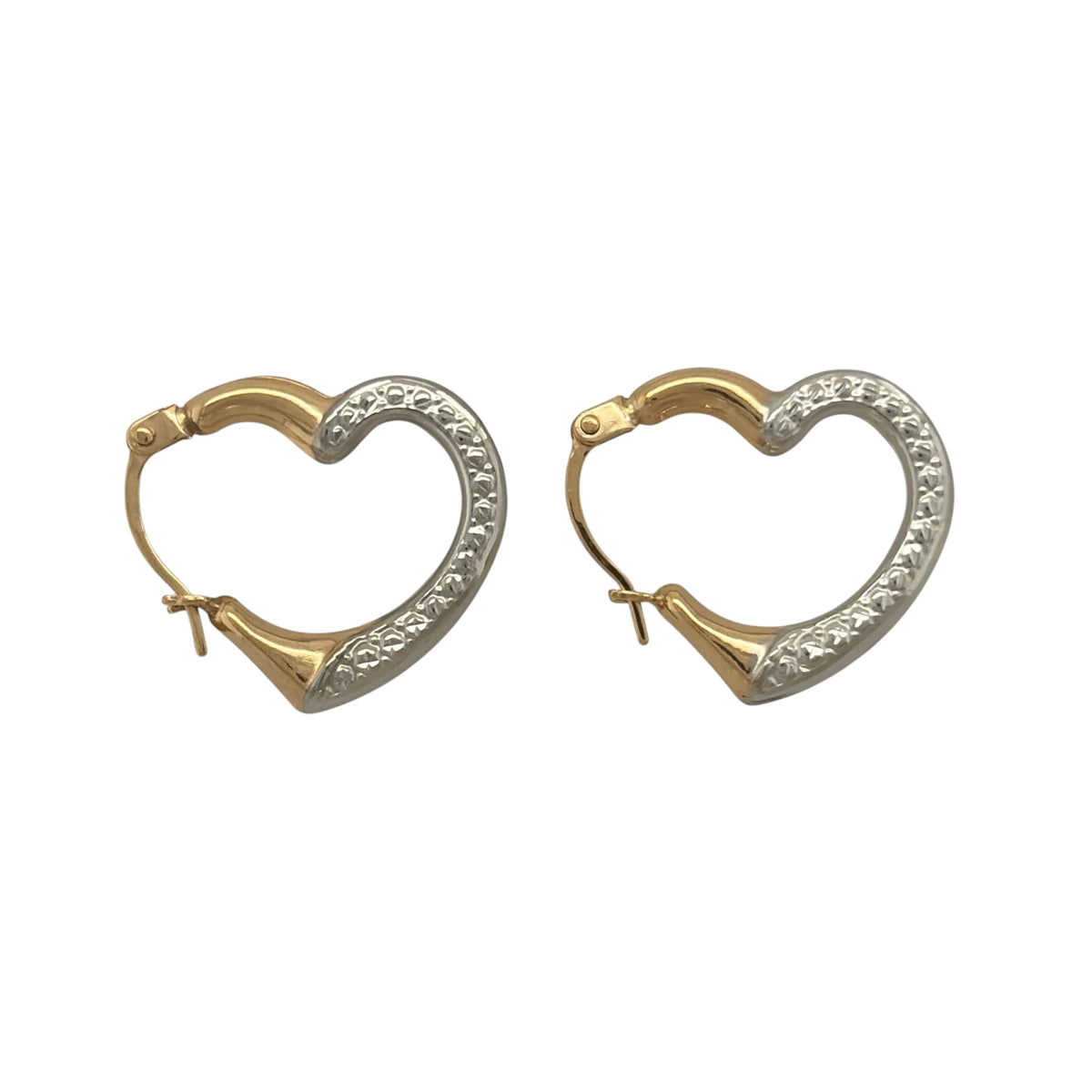 9ct Gold Heart Creole Earrings
