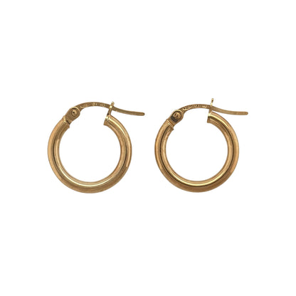 9ct Gold Plain Hoop Creole Earrings