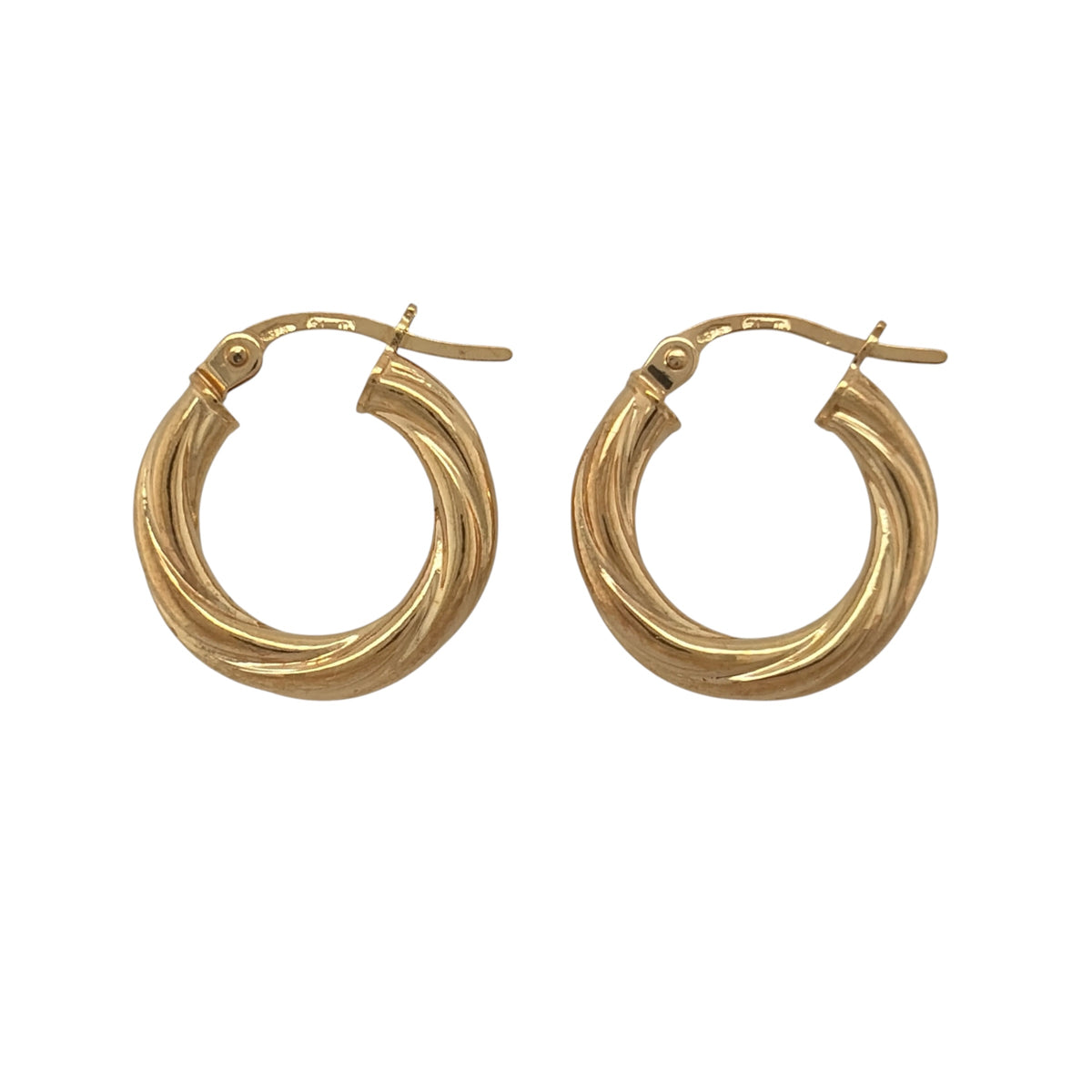 9ct Gold Twisted Hoop Creole Earrings