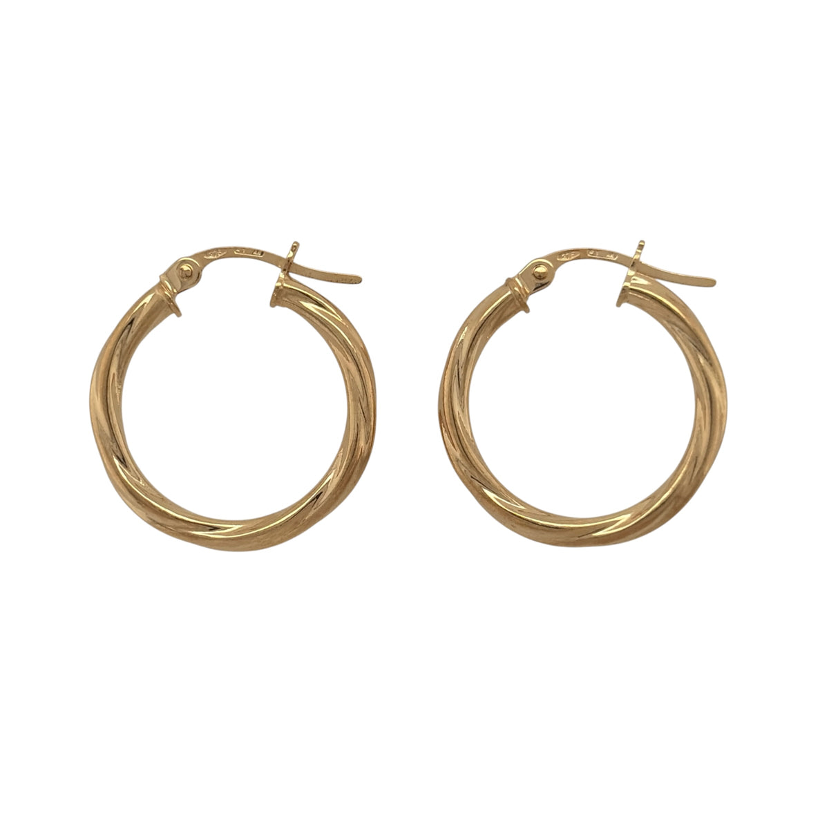 9ct Gold Twisted Hoop Creole Earrings