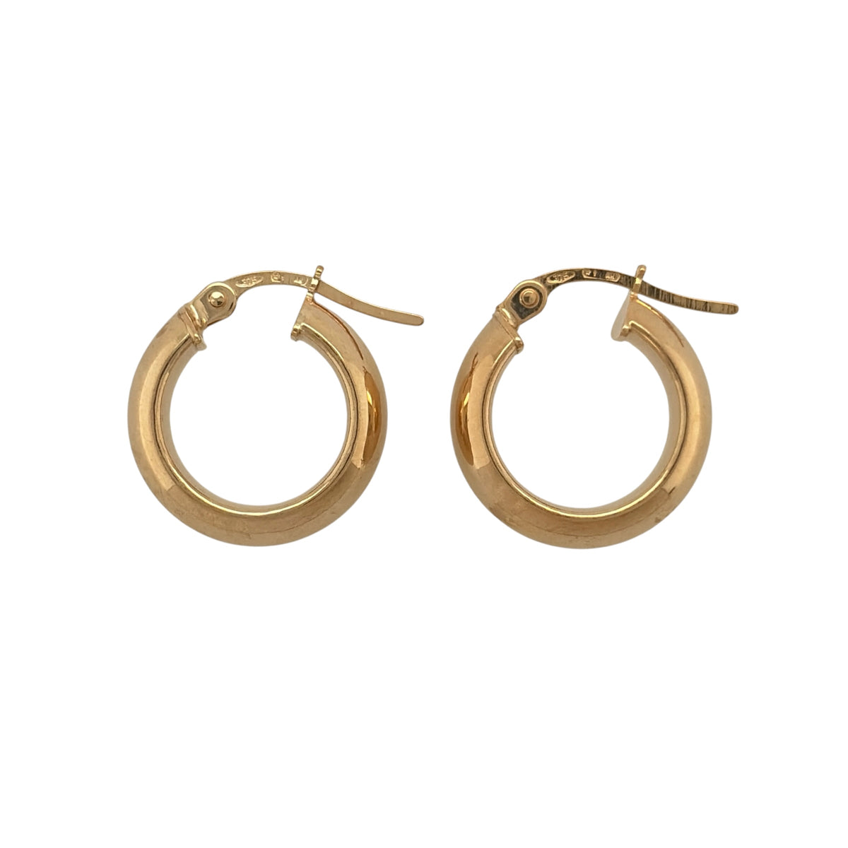 9ct Gold Plain Domed Hoop Creole Earrings