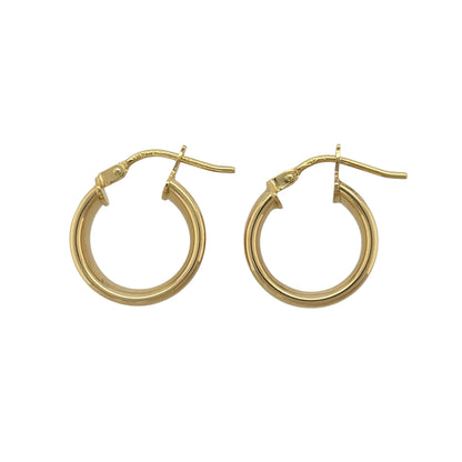 9ct Gold Plain Wide Hoop Creole Earrings