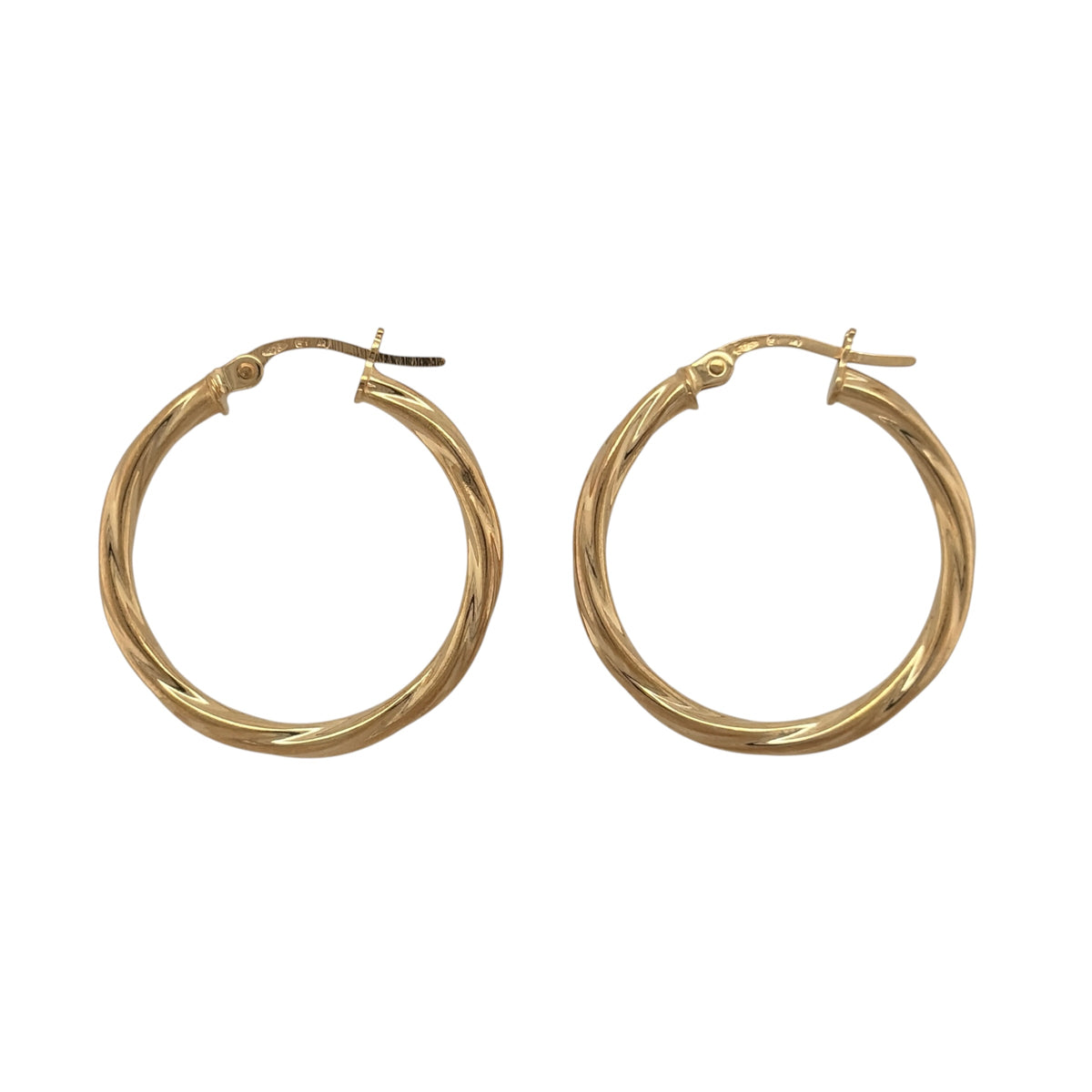 9ct Gold Twisted Hoop Creole Earrings
