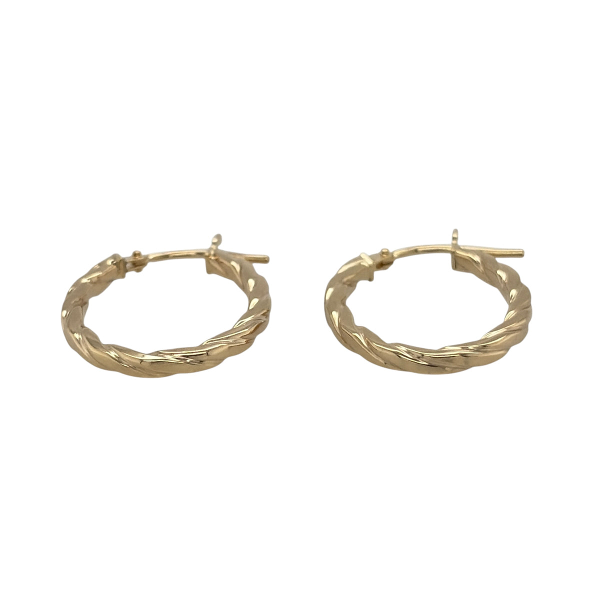 New 9ct Yellow Gold Twisted Oval Creole Earrings with the weight 1 gram and approx 2.3cm height