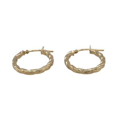 New 9ct Yellow Gold Twisted Oval Creole Earrings with the weight 1 gram and approx 2.3cm height