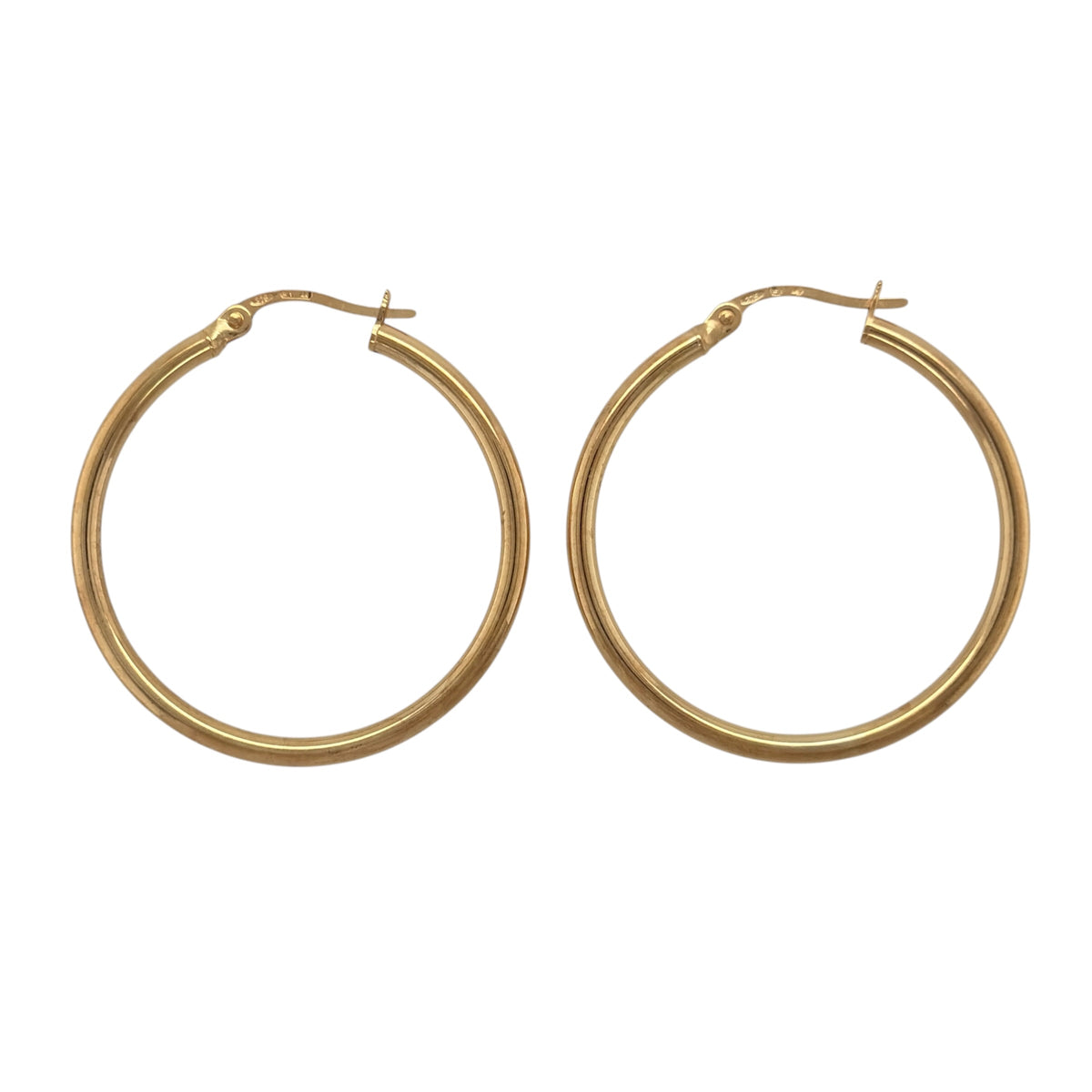 9ct Gold Plain Hoop Creole Earrings