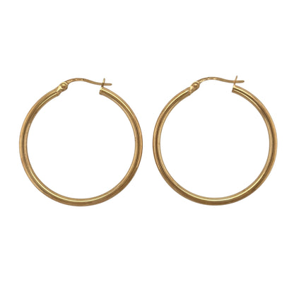 9ct Gold Plain Hoop Creole Earrings