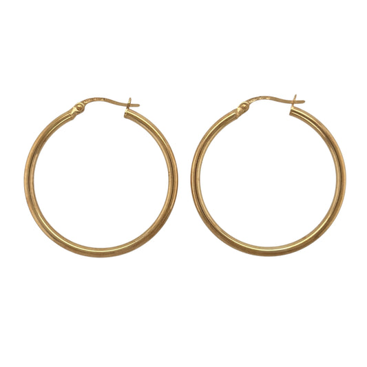 9ct Gold Plain Hoop Creole Earrings