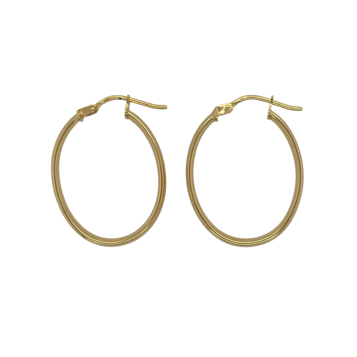 9ct Gold Plain Oval Creole Earrings