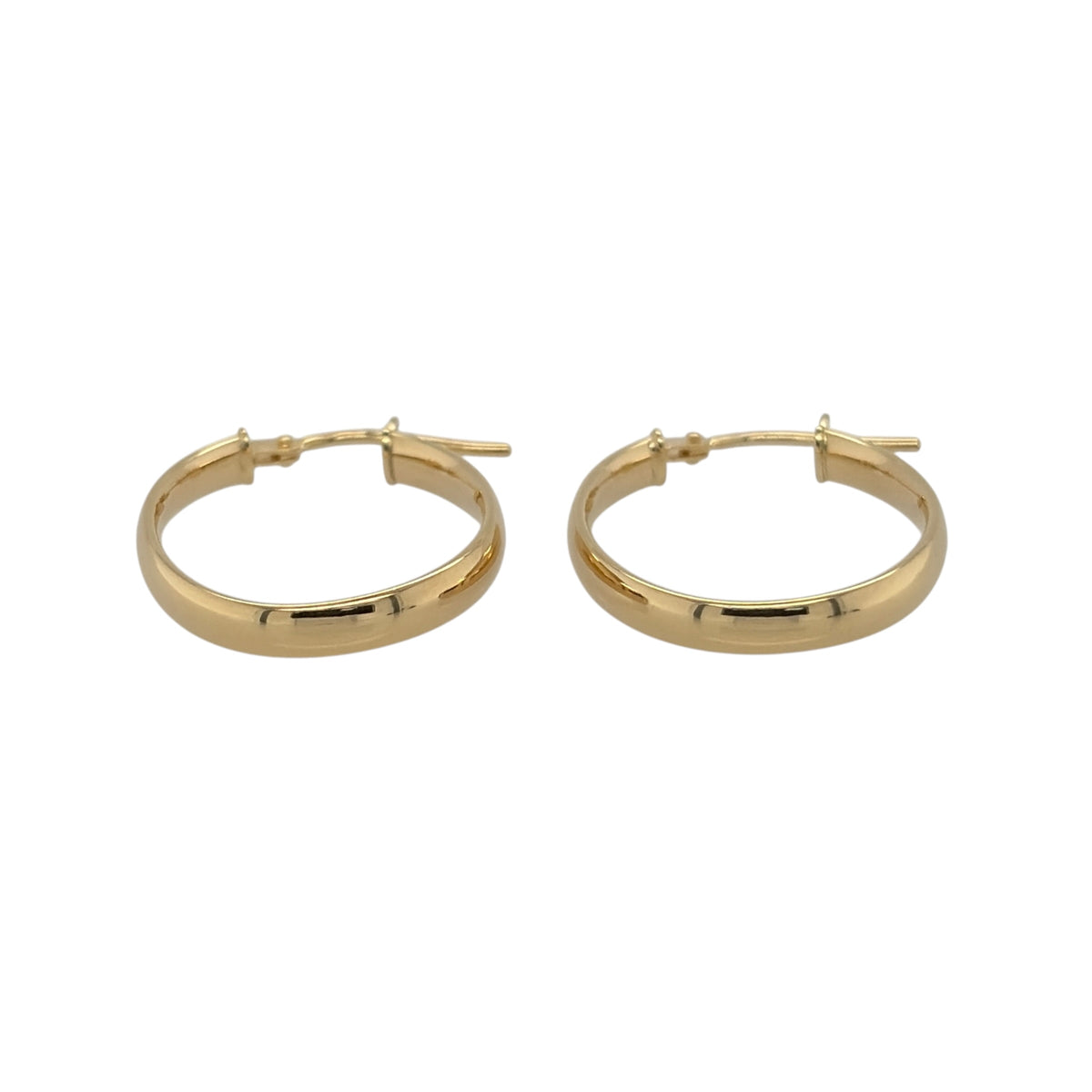 New 9ct Yellow Gold Plain Oval Creole Earrings with the weight 1.10 gram and approx 2cm height