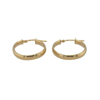 New 9ct Yellow Gold Plain Oval Creole Earrings with the weight 1.10 gram and approx 2cm height