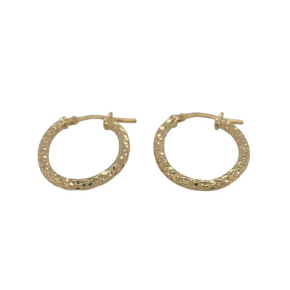 New 9ct Yellow Gold Sparkle Textured Oval Creole Earrings with the weight 1.10 gram and approx 2.7cm height