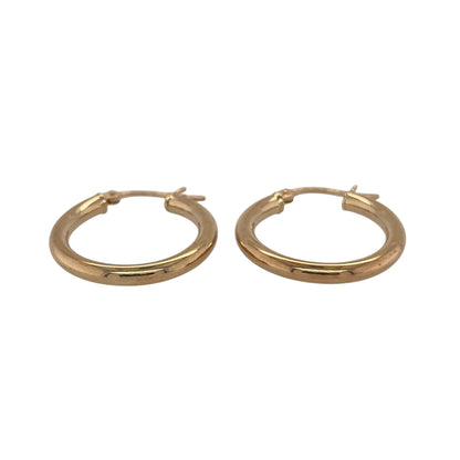 New 9ct Gold Plain Oval Creole Earrings with the weight 1.10 gram and approx 2.4cm height
